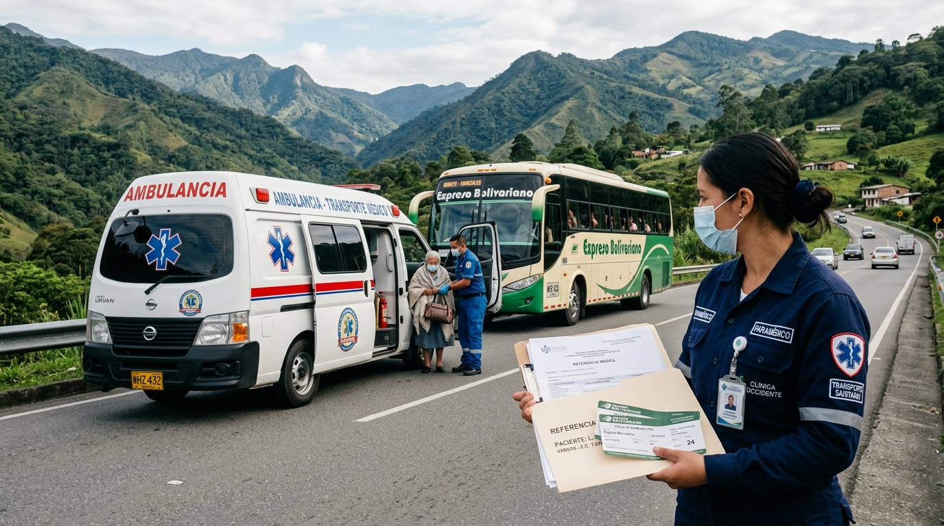 Transporte medico negado por EPS Colombia paciente viajando a otra ciudad para tratamiento