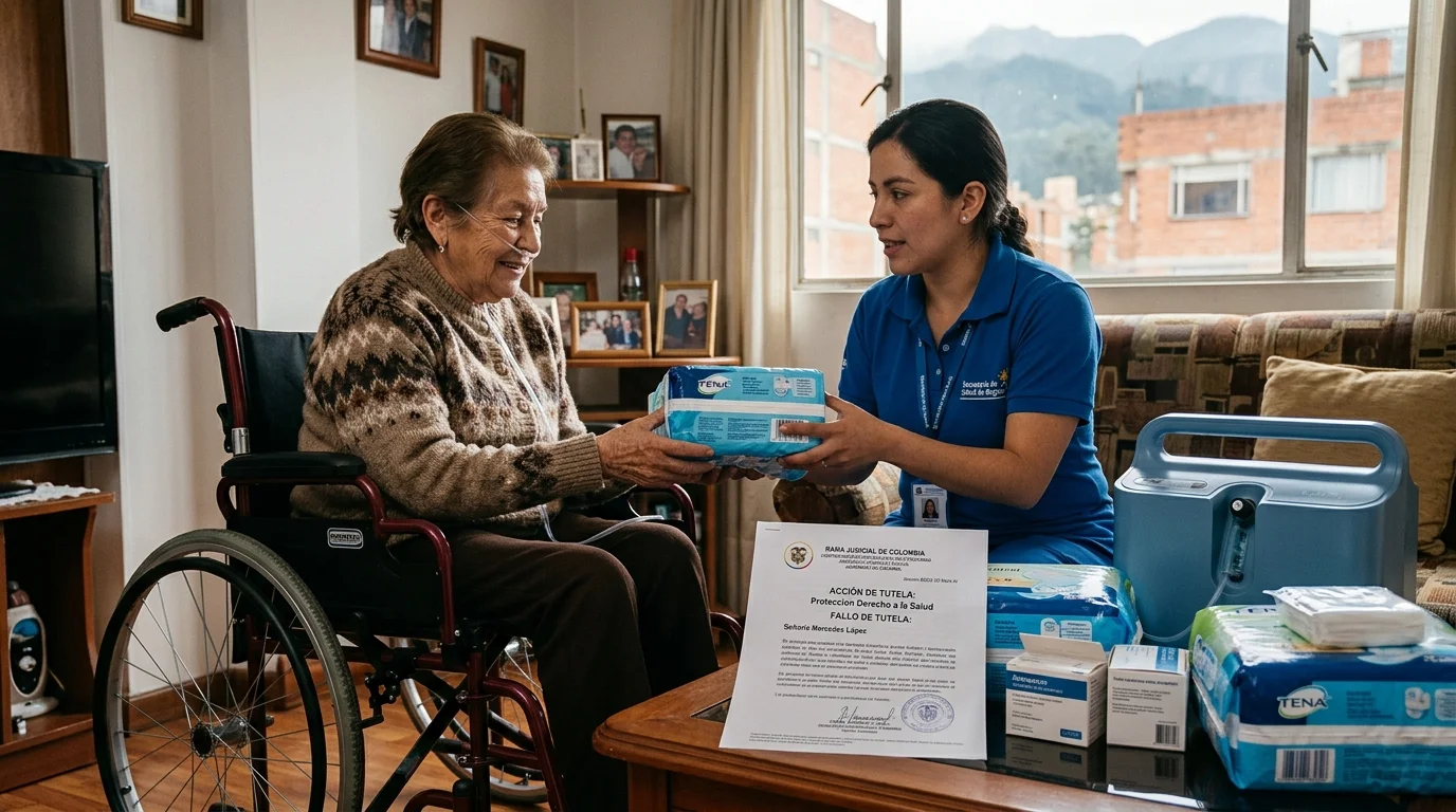 Insumos medicos negados por EPS Colombia pañales oxigeno silla de ruedas