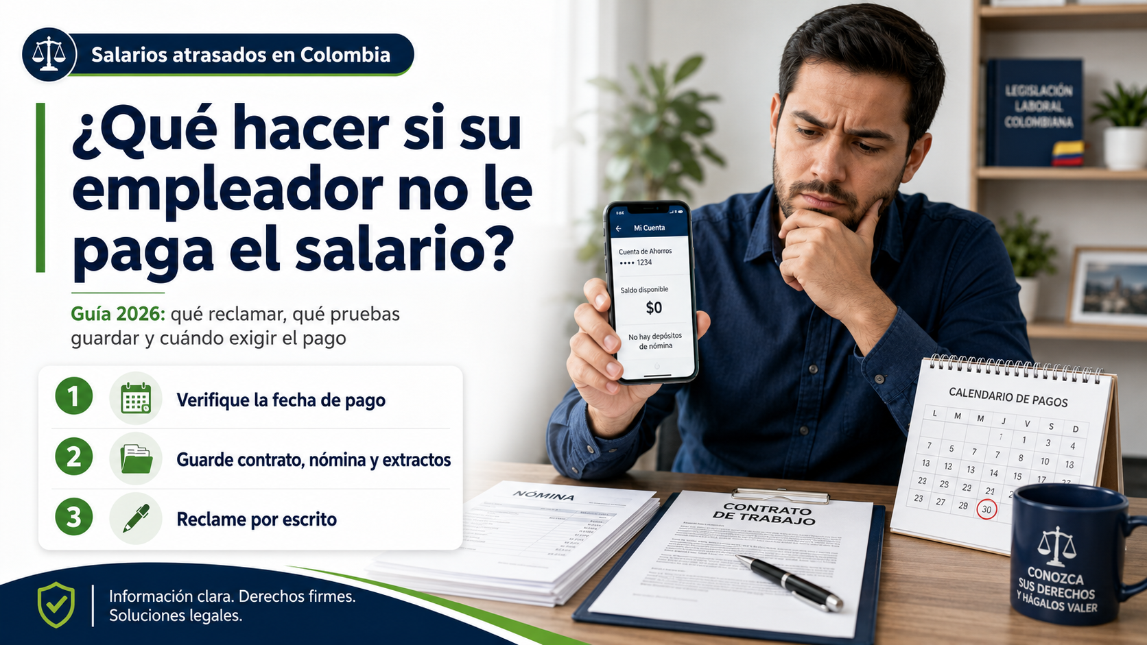 ¿Qué hacer si su empleador no le paga el salario? Guía 2026