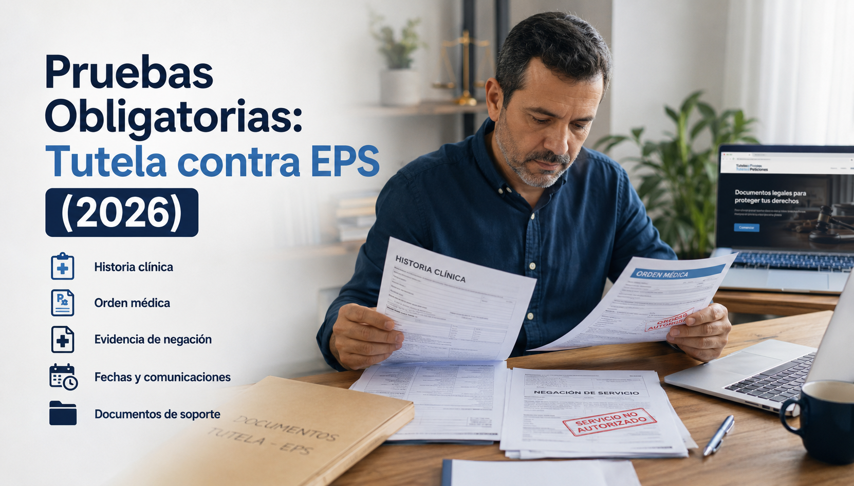 ¿Qué pruebas y anexos necesito para interponer una tutela contra mi EPS (2026)?
