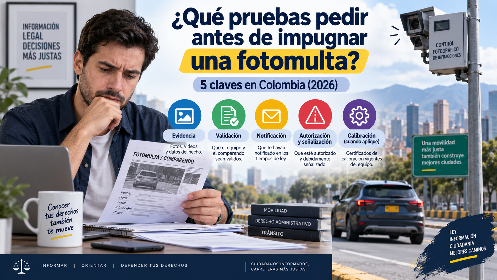¿Qué pruebas pedir antes de impugnar una fotomulta? 5 claves en Colombia (2026)
